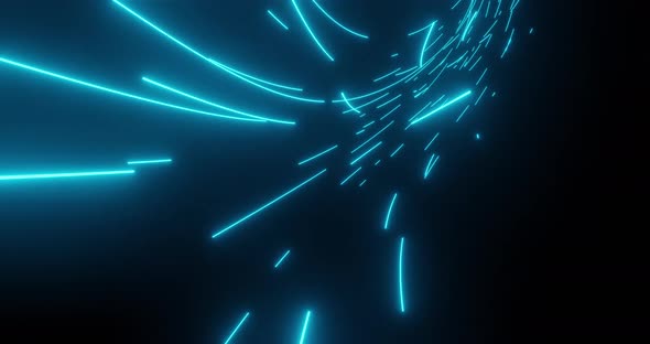 Motion graphic 4K seamless loop of flying into digital technologic tunnel.