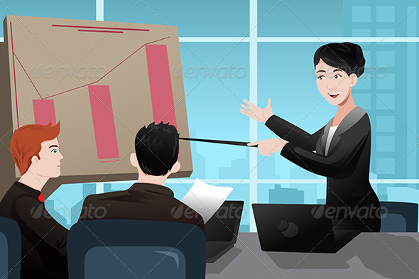Businesswoman Making a Presentation - Business Conceptual