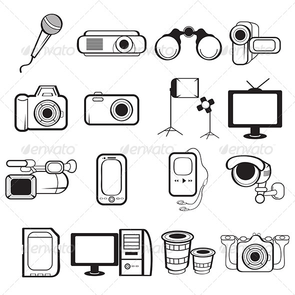 Electronic Equipment Icons - Technology Conceptual