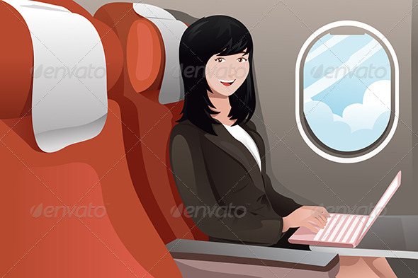 Businesswoman Working on her Laptop - Business Conceptual