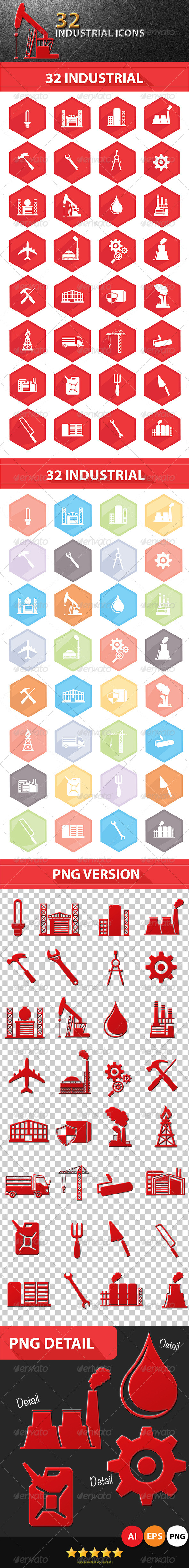 32 Industrial Icons - Miscellaneous Icons