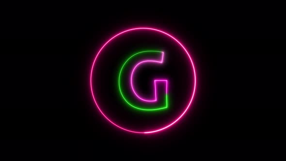 Glowing neon font. pink and green color glowing neon letter.  Vd 1307