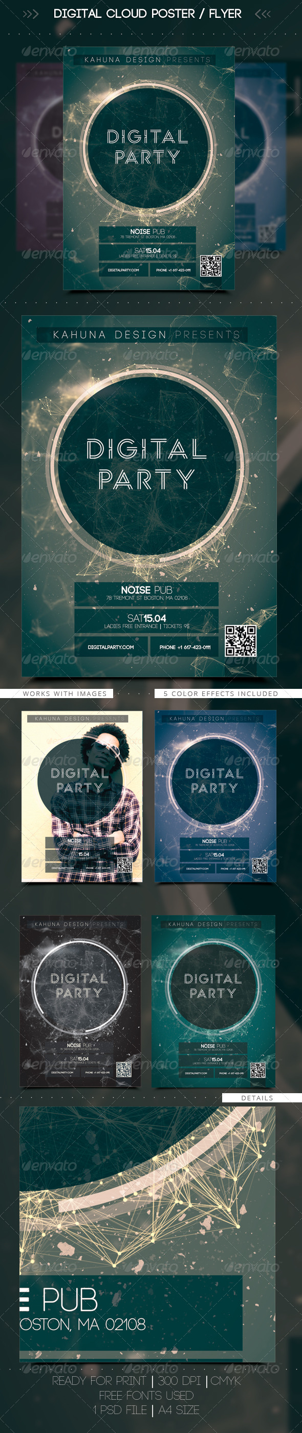 Digital Cloud Poster / Flyer by Kahuna_Design  GraphicRiver