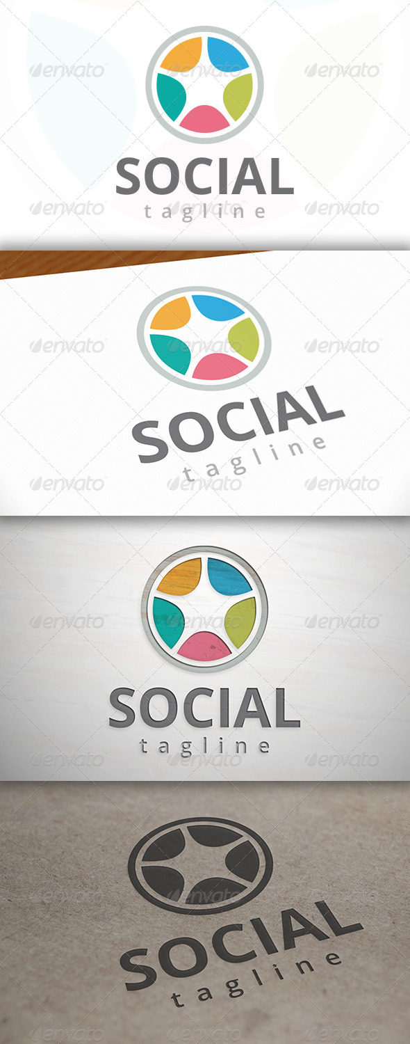 Social Wheel Logo - Vector Abstract