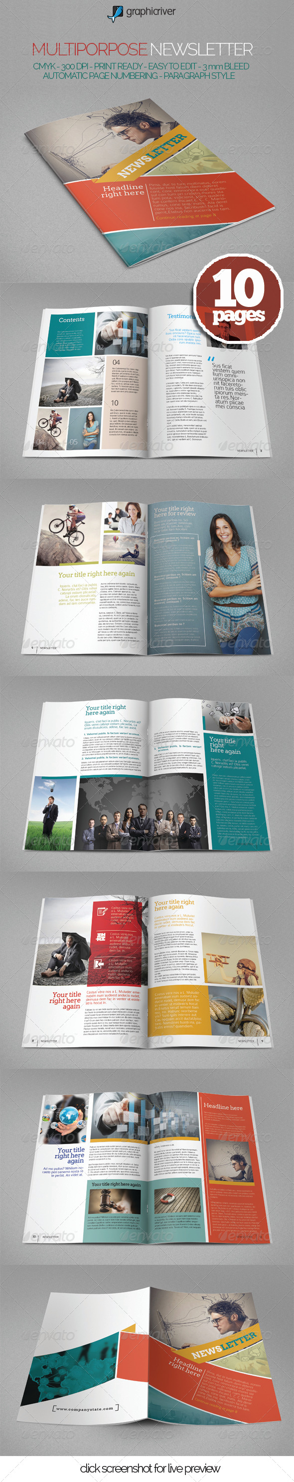 Multipurpose Newslettter - Newsletters Print Templates