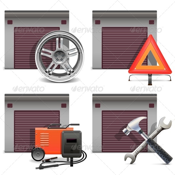Garage Icons Set 3 - Industries Business
