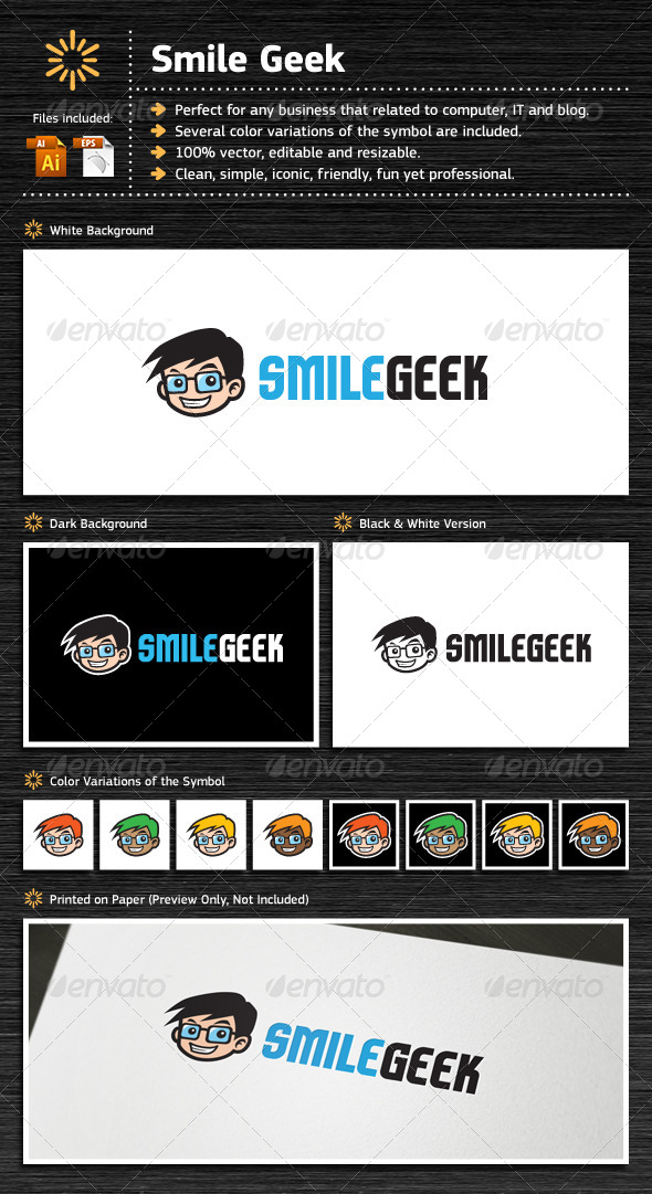 Smile Geek - Humans Logo Templates