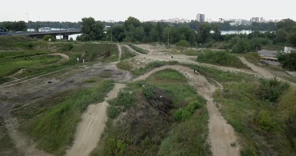 Motorcycle Bike Park in the City