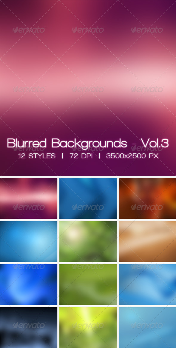 Blur Vol.3 - 12 Blurred HD Backgrounds - Abstract Backgrounds
