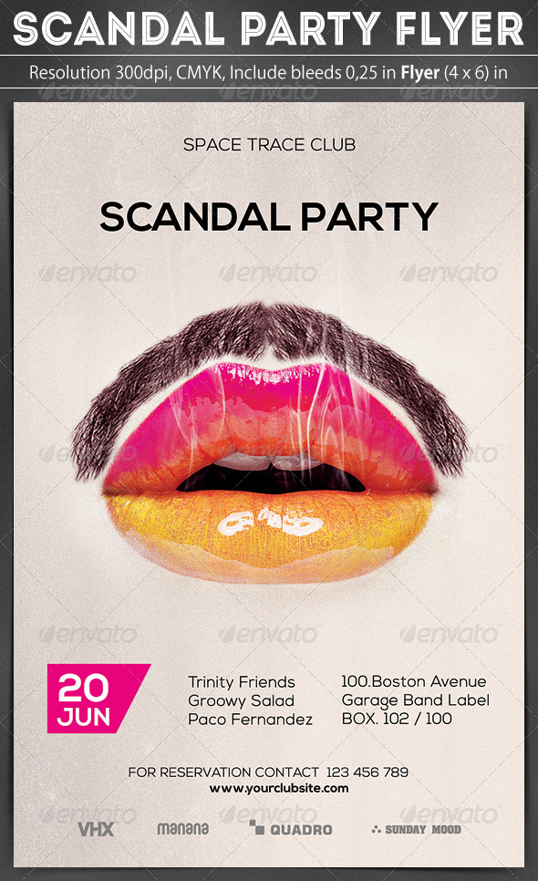Scandal Party Flyer - Clubs & Parties Events