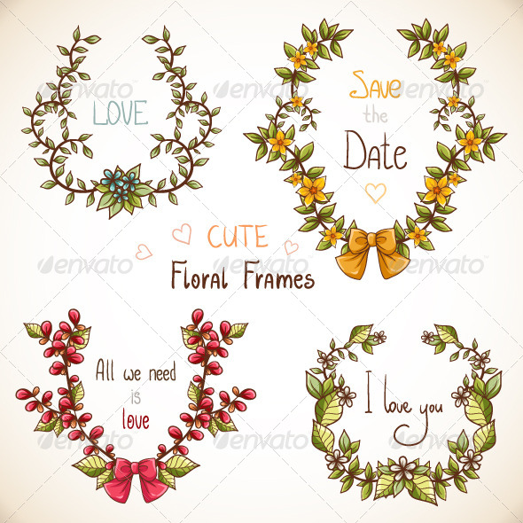 Set of Floral Frames - Patterns Decorative