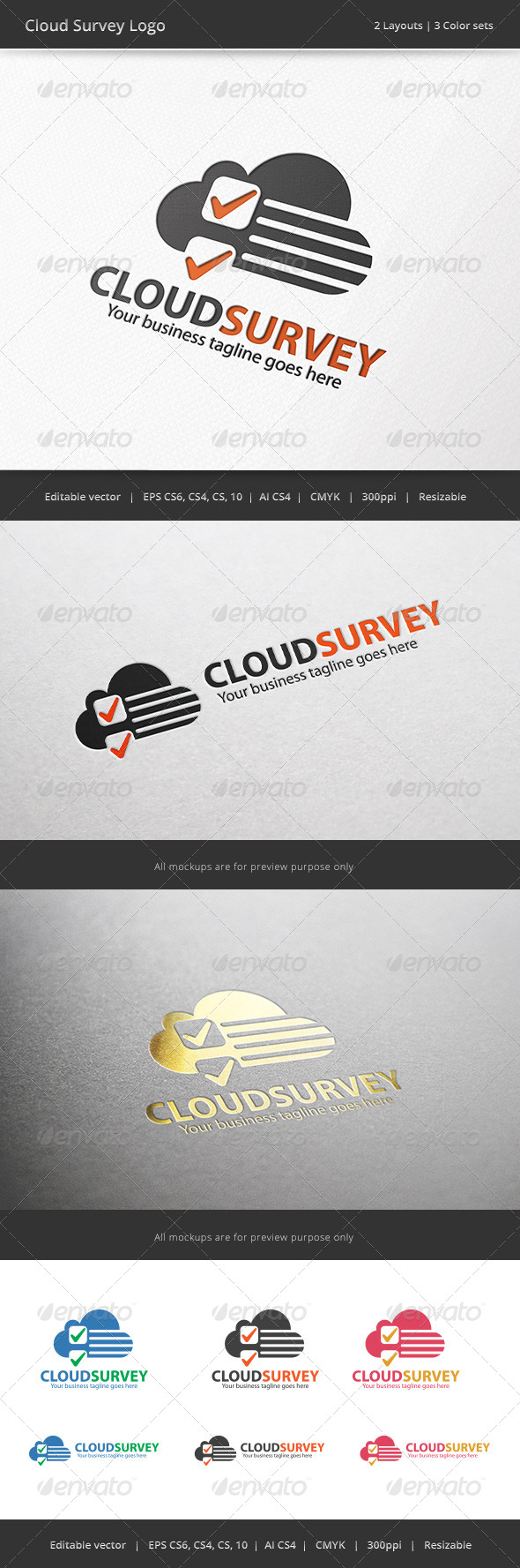 Cloud Survey Logo - Objects Logo Templates