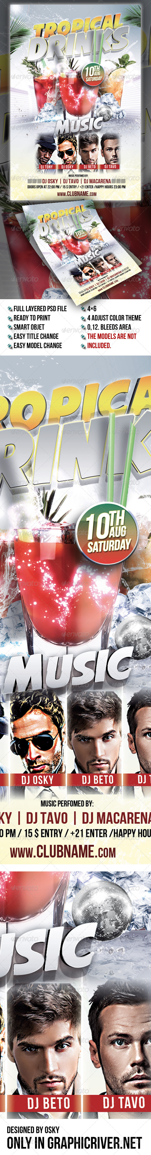 Tropical Drinks Music Party - Clubs & Parties Events