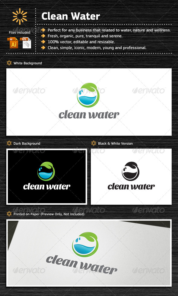 Clean Water - Nature Logo Templates