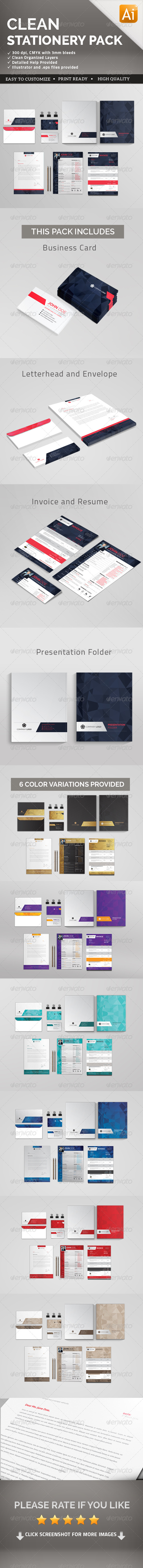 Clean Stationery Pack - Stationery Print Templates