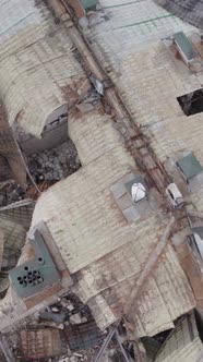 Vertical Video of a House That Was Damaged During the War in Ukraine alt