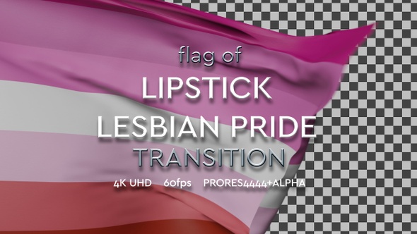 Flag of Lipstick Lesbian Pride transition | UHD | 60fps alt