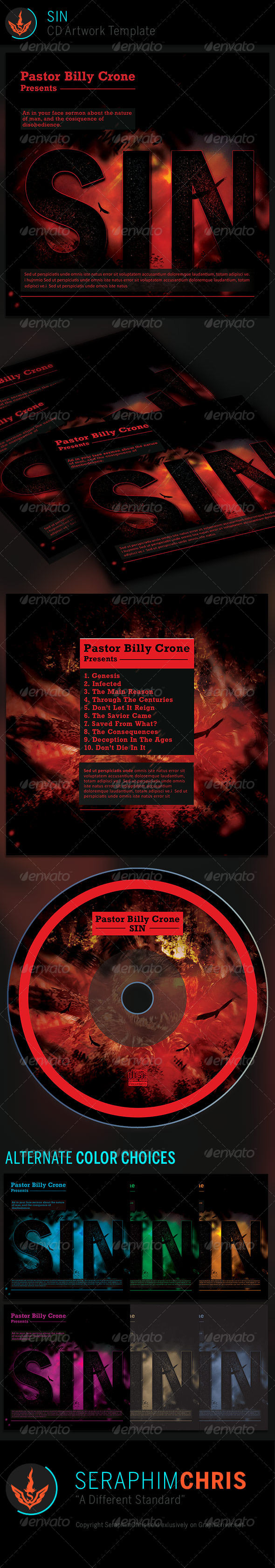 SIN: CD Artwork Template - CD & DVD Artwork Print Templates
