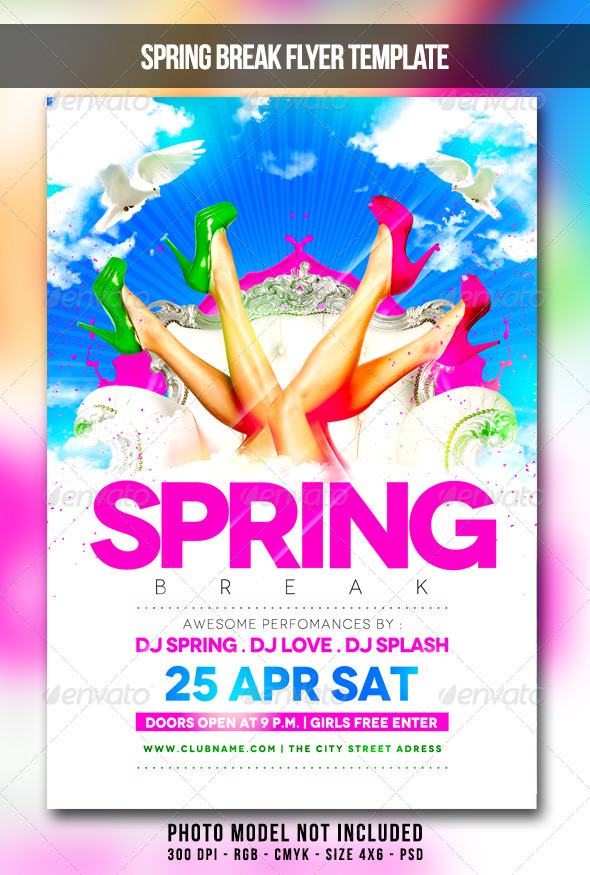 Spring Break Flyer - Clubs & Parties Events