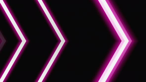 animated arrow shape of glowing neon lines, on black background alt