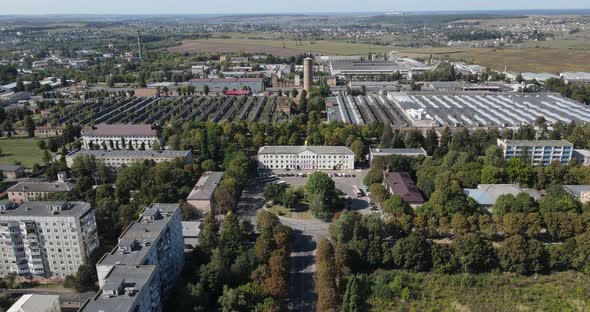 Ukraine City Rivne. Aerial Shot.The City And Its Infrastructure