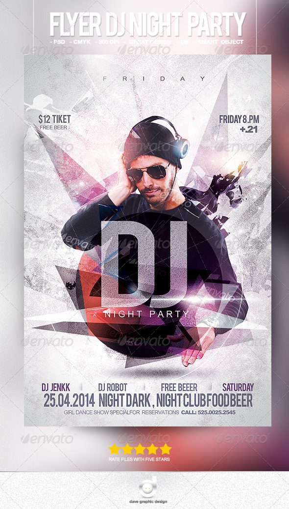 Flyer DJ Night Party - Clubs & Parties Events