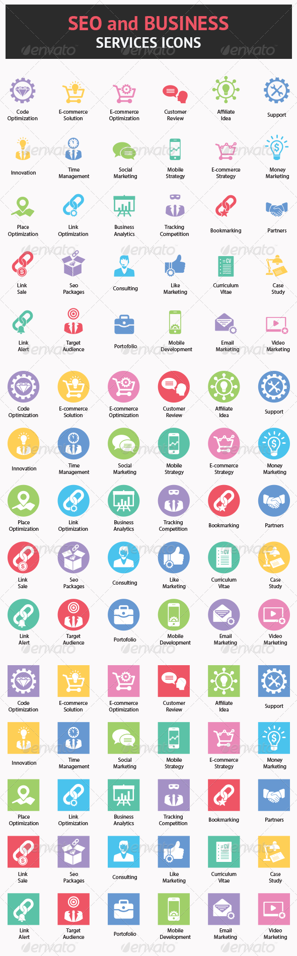 Seo and Business Services Icons - Business Icons