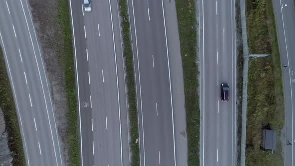 Aerial View of Multiple Lane Highway