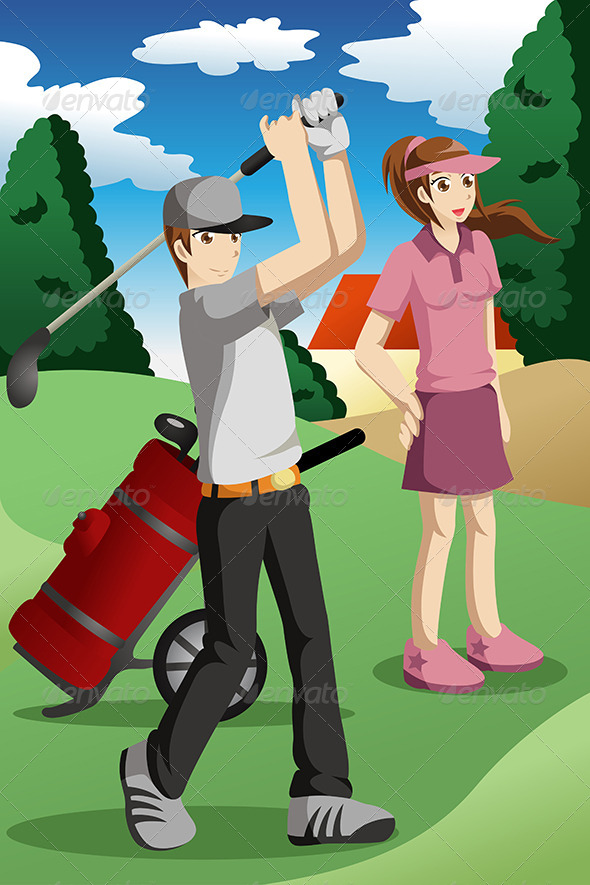 People Playing Golf - Sports/Activity Conceptual