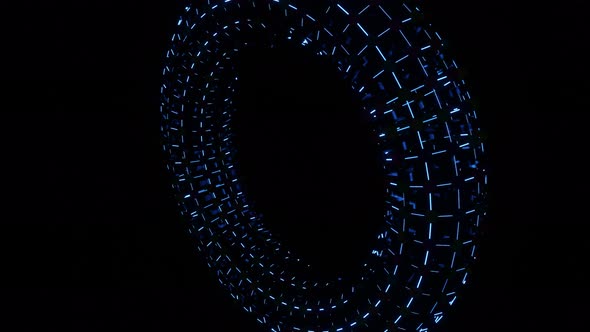 VJ Loop Rotation of an Abstract Torus Flashing with Multicolored Lights alt