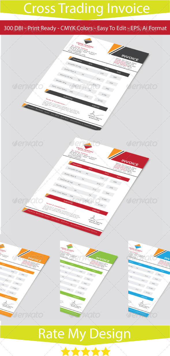 Cross Business Invoice - Proposals & Invoices Stationery
