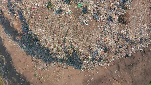 Aerial View. Garbage Pile in Trash Dump. Environmental Pollution From Consumerism Household alt