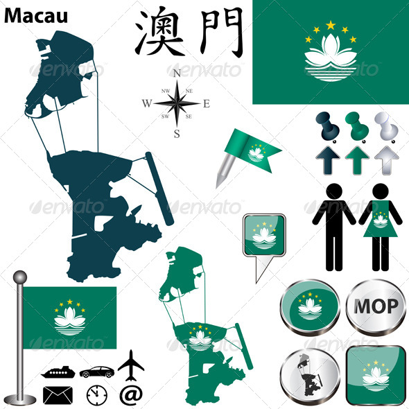 Map of Macau - Travel Conceptual