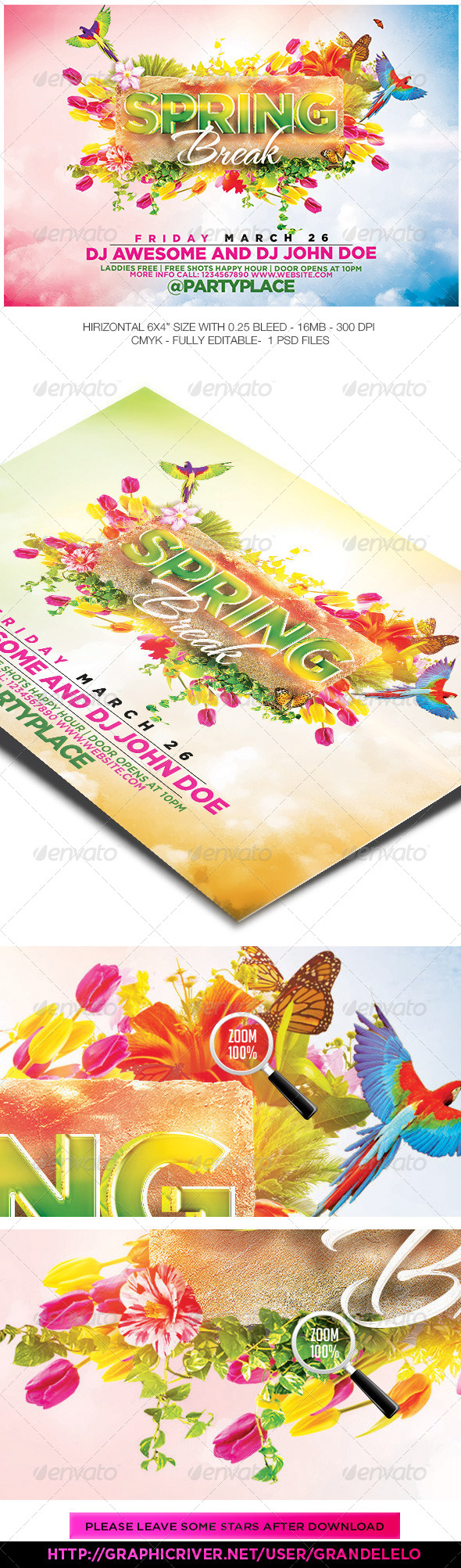 The Spring Break Flyer Template - Events Flyers