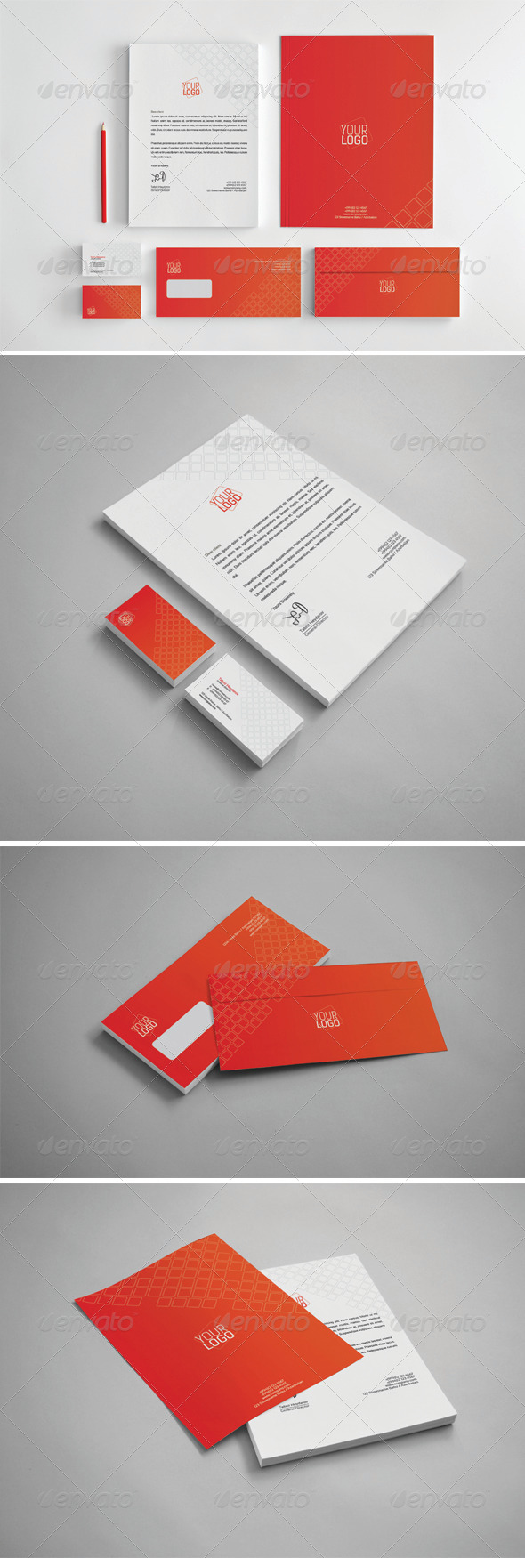 Red Cubes Stationery - Stationery Print Templates