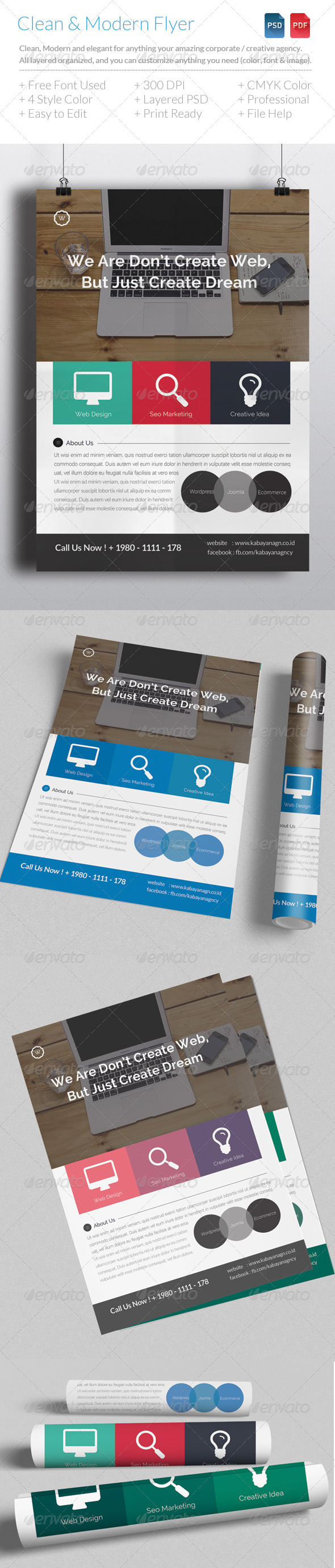 Clean & Modern Corporate Flyer Template V2 - Corporate Flyers