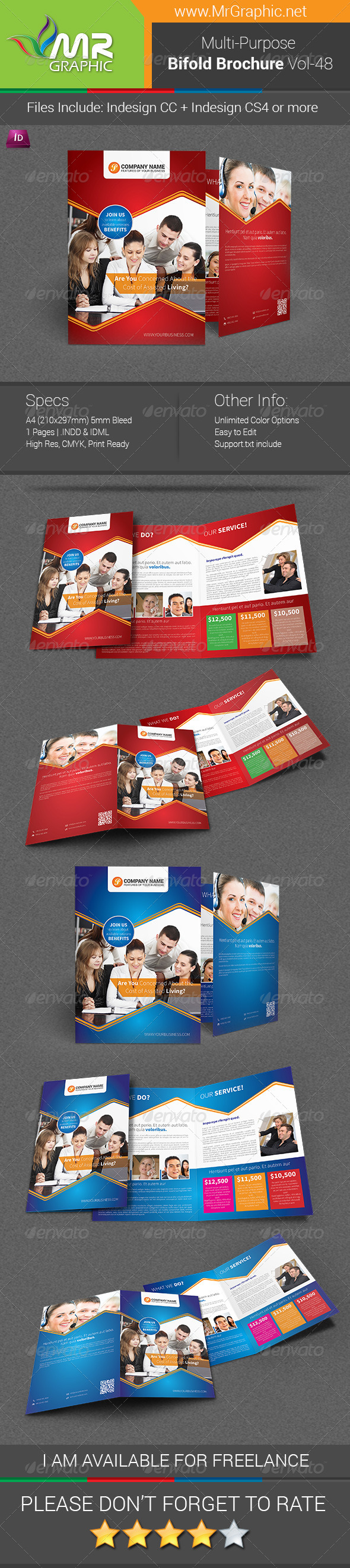 Multipurpose Bifold Brochure Template Vol-48 - Corporate Brochures