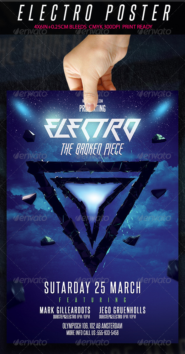 Electro Flyer - The Broken Piece - Clubs & Parties Events