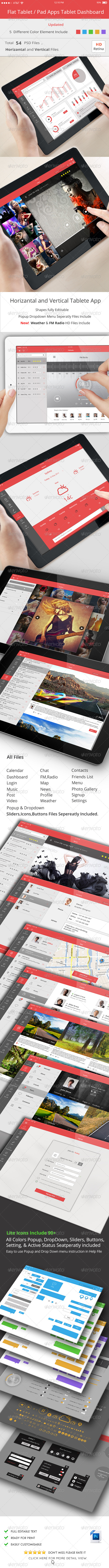 Flat Tablet and Pad App Dashboard-02 - User Interfaces Web Elements