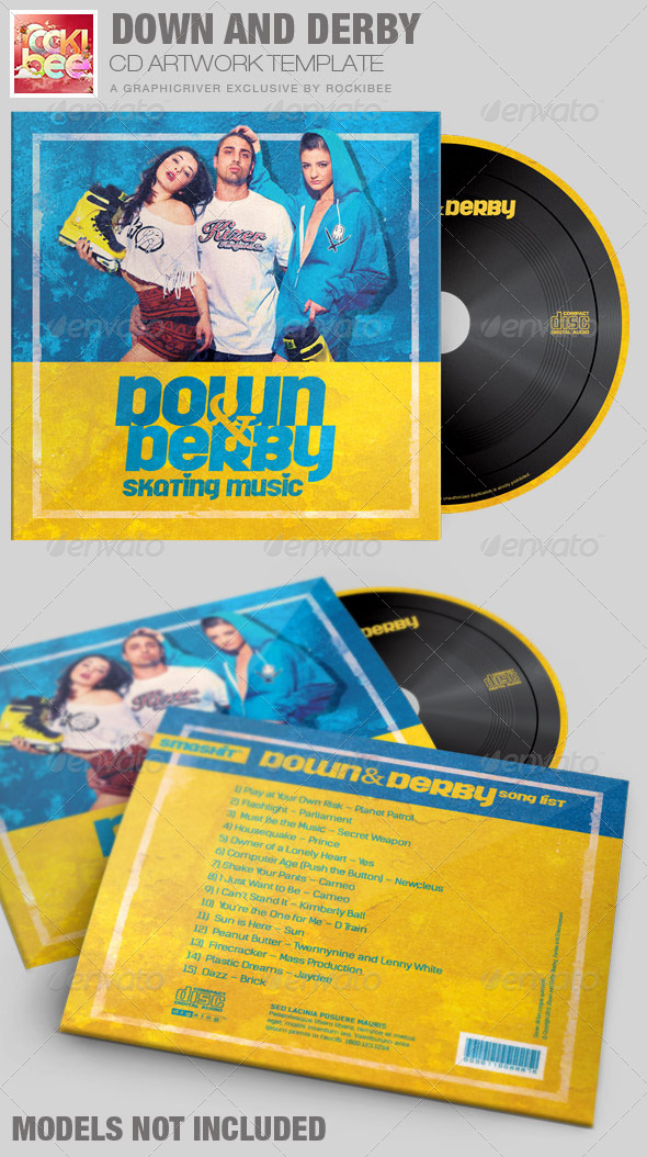 Down and Derby Skating CD Artwork Template - CD & DVD Artwork Print Templates