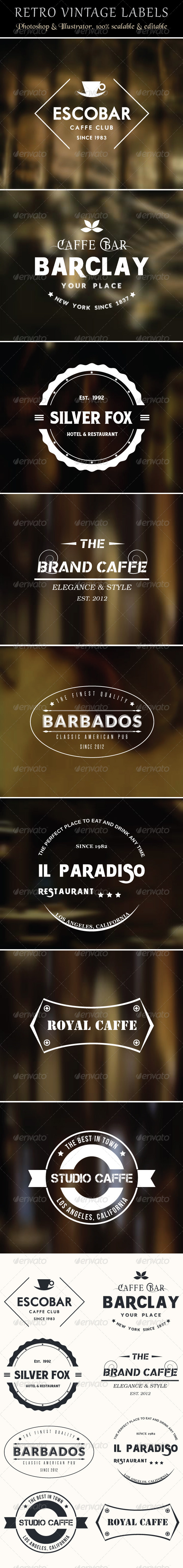Retro Vintage Labels - Badges & Stickers Web Elements
