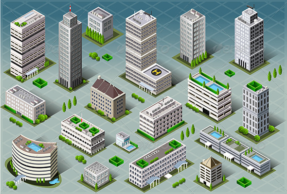 Isometric Buildings - Buildings Objects