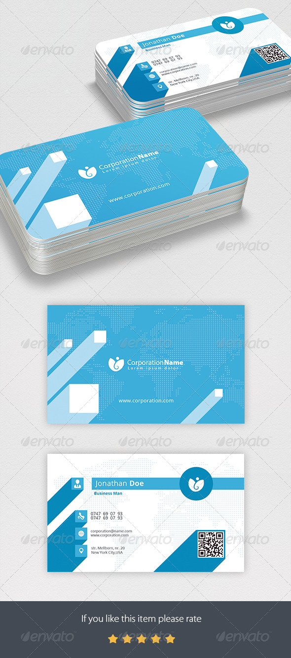 Corporation Business Card - Business Cards Print Templates