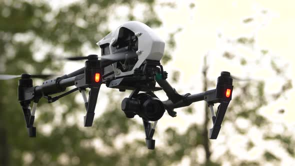 Large Quadcopter Drone Hovering Slow alt