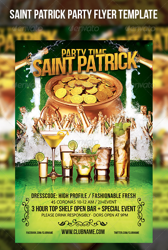 Saint Patrick Party Flyer Template - Events Flyers