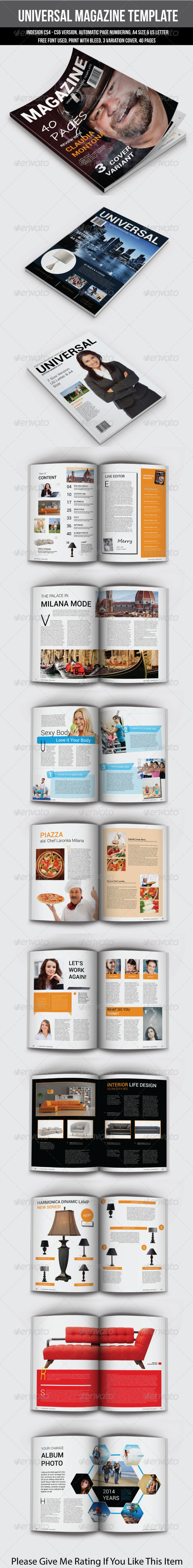Universal Magazine Template - Magazines Print Templates