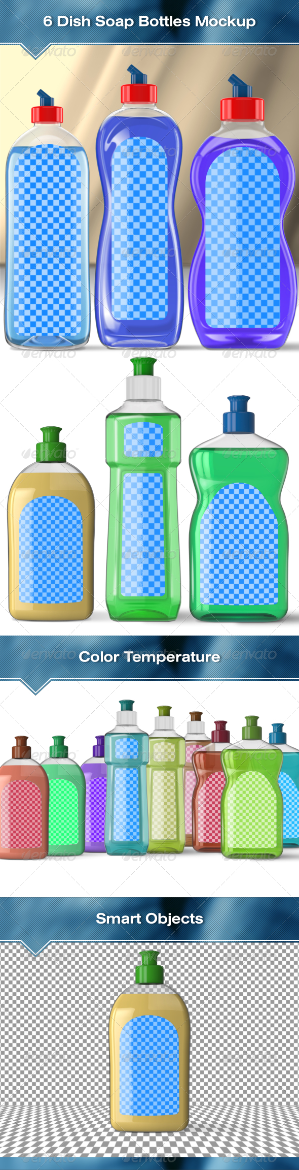 Download 6 Dish Soap Bottles Mock-Up by Fusionhorn | GraphicRiver