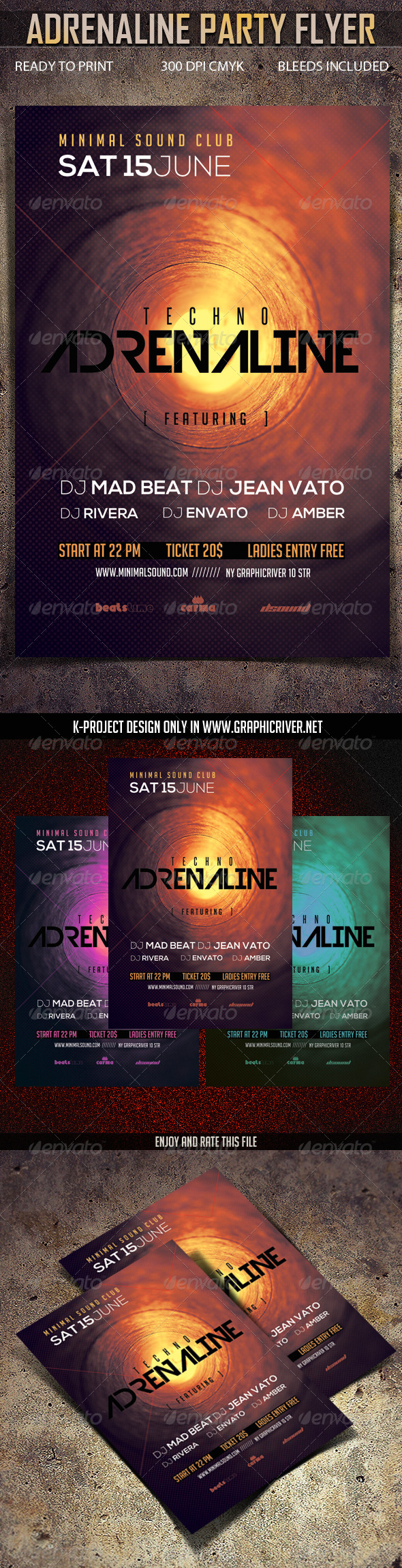 Adrenaline Party Flyer - Clubs & Parties Events