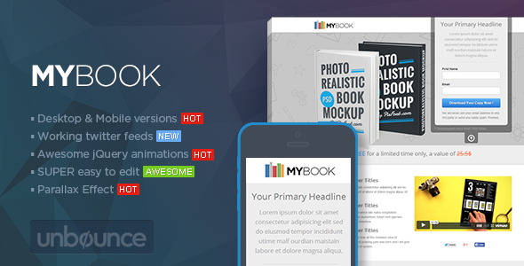 MYBook - Unbounce ebook Landing page