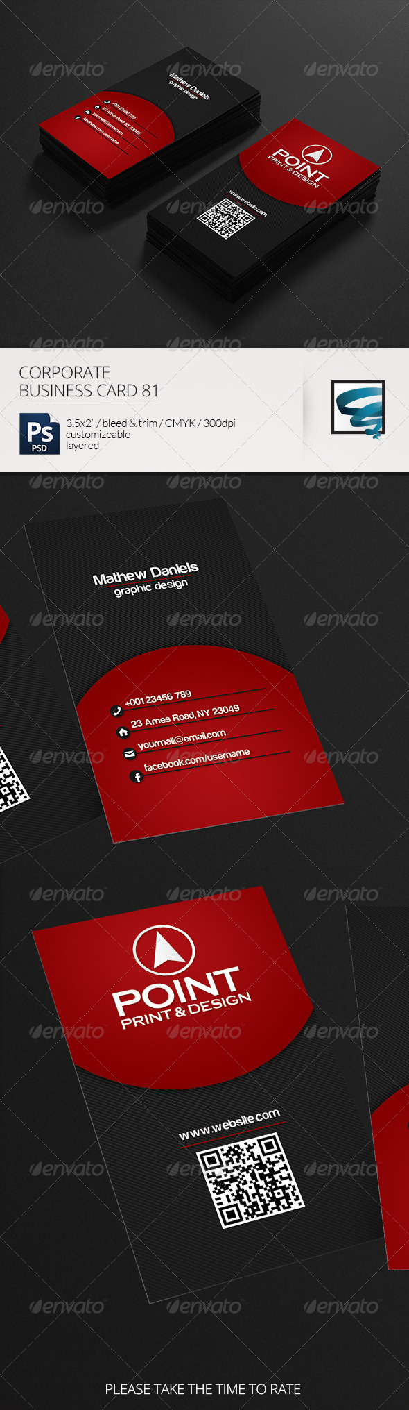 Corporate Business Card 81 - Business Cards Print Templates